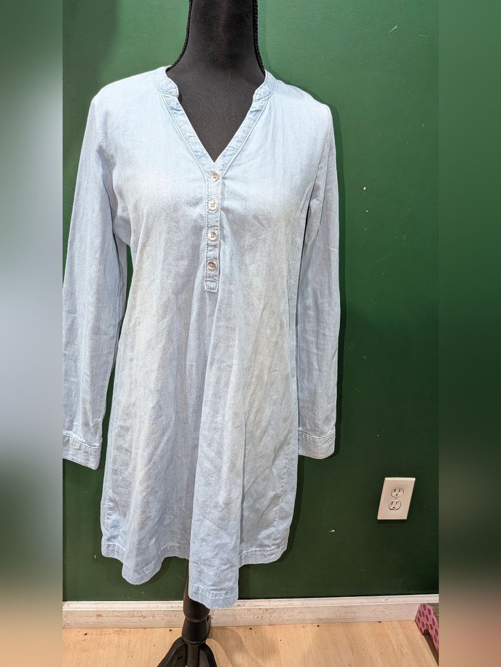 Girls Light Wash Denim Tunic